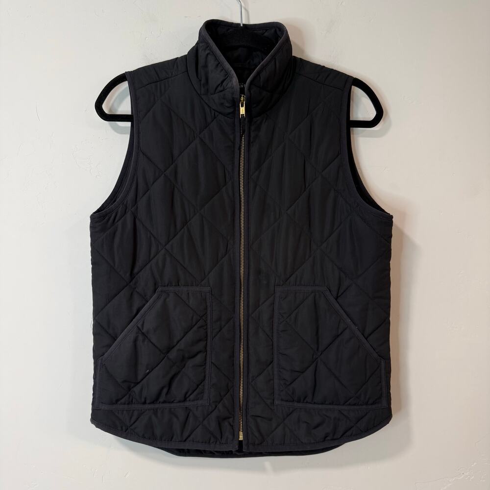 J.‎ Crew Quilted Puffer Vest Full Zip Black Small